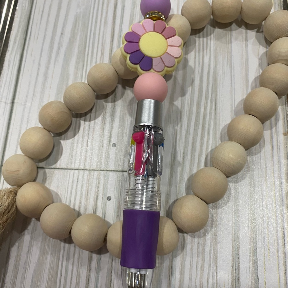 Multicolor Flower Beaded Pen